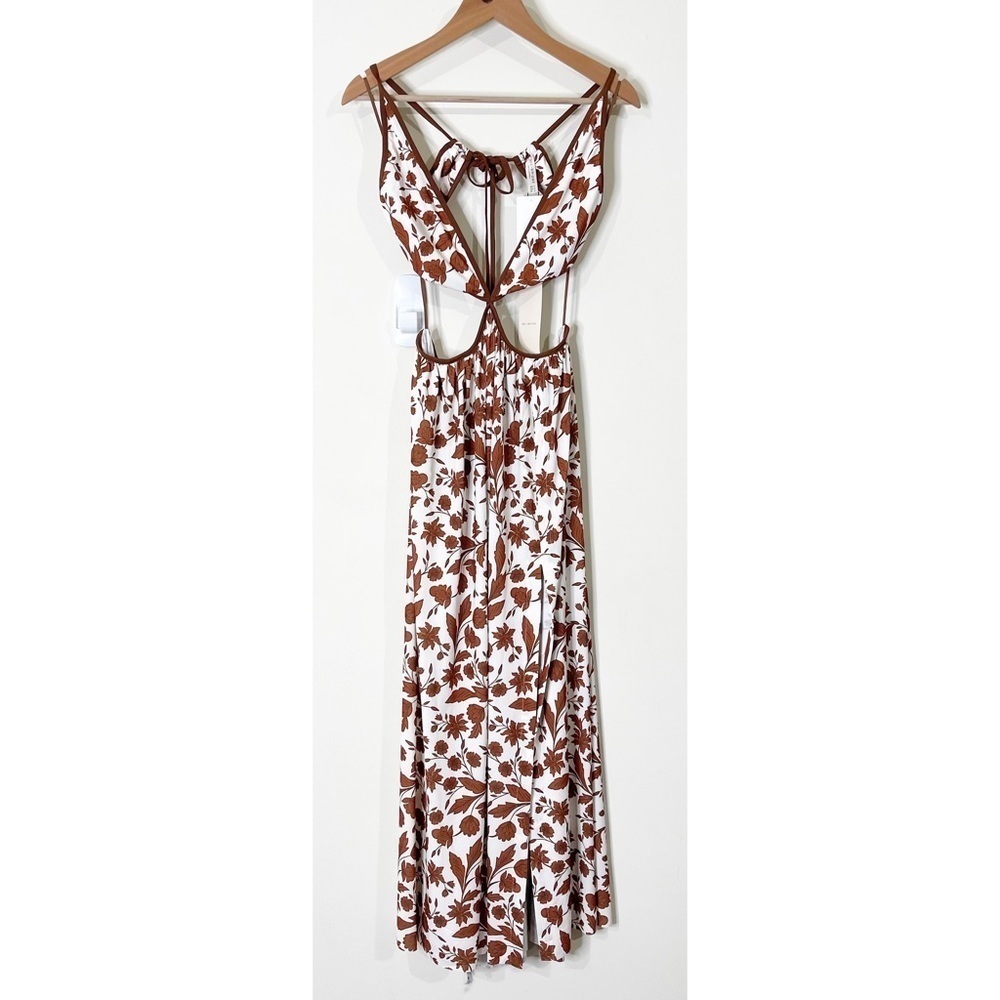 Bec + Bridge Brown White Print Cutout Phillipa Maxi Dress Size 10 US NWT - Picture 4 of 10